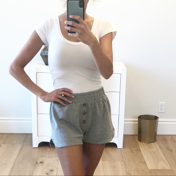 Looks by Lauren Pants - TOLEDO Gray Button Lounge Shorts